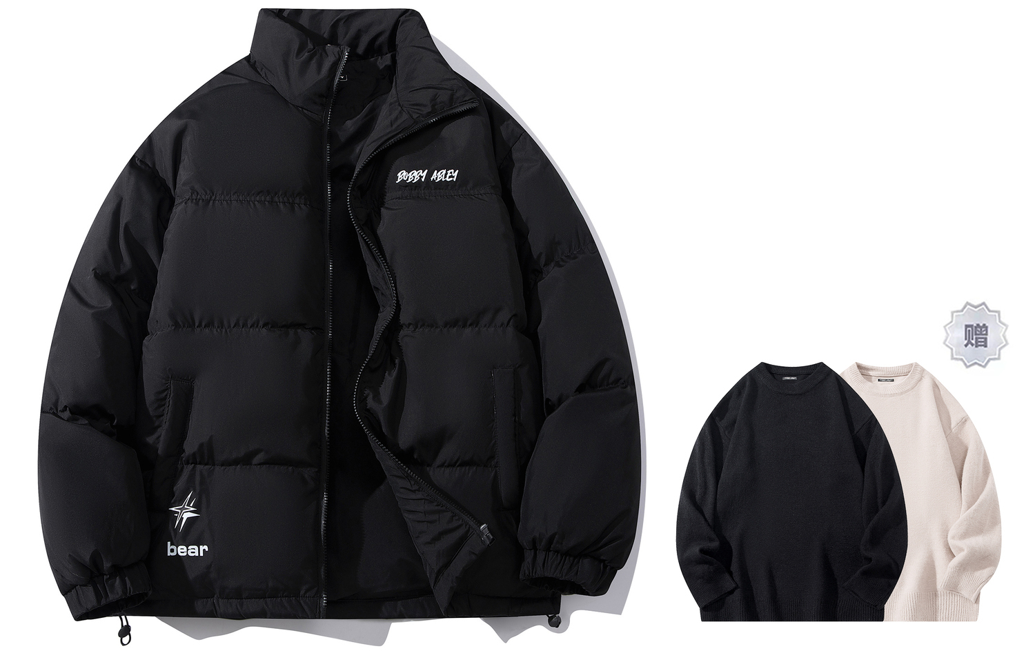

BOBBY ABLEY Унисекс пуховик, Black (Comes with Sweater)