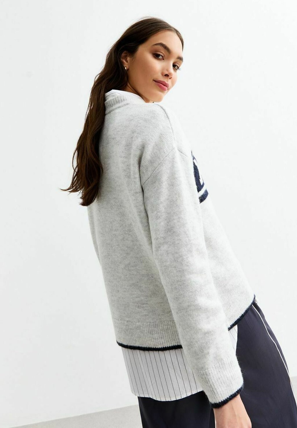 

Джемпер MERCI TWO TONE New Look, светло-серый