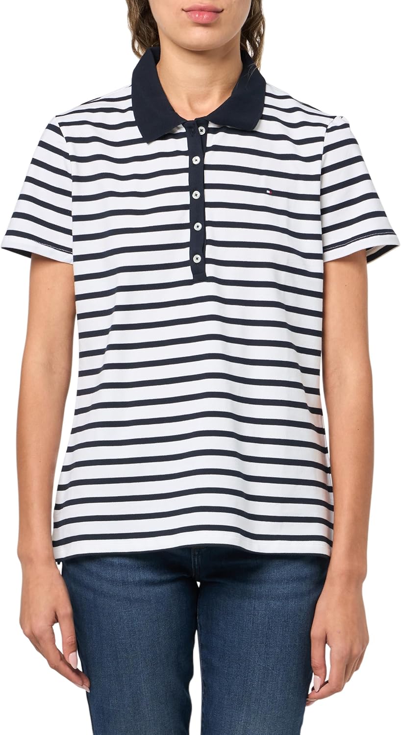 

Женская футболка-поло Tommy Hilfiger, Bright White/ Sky Captain