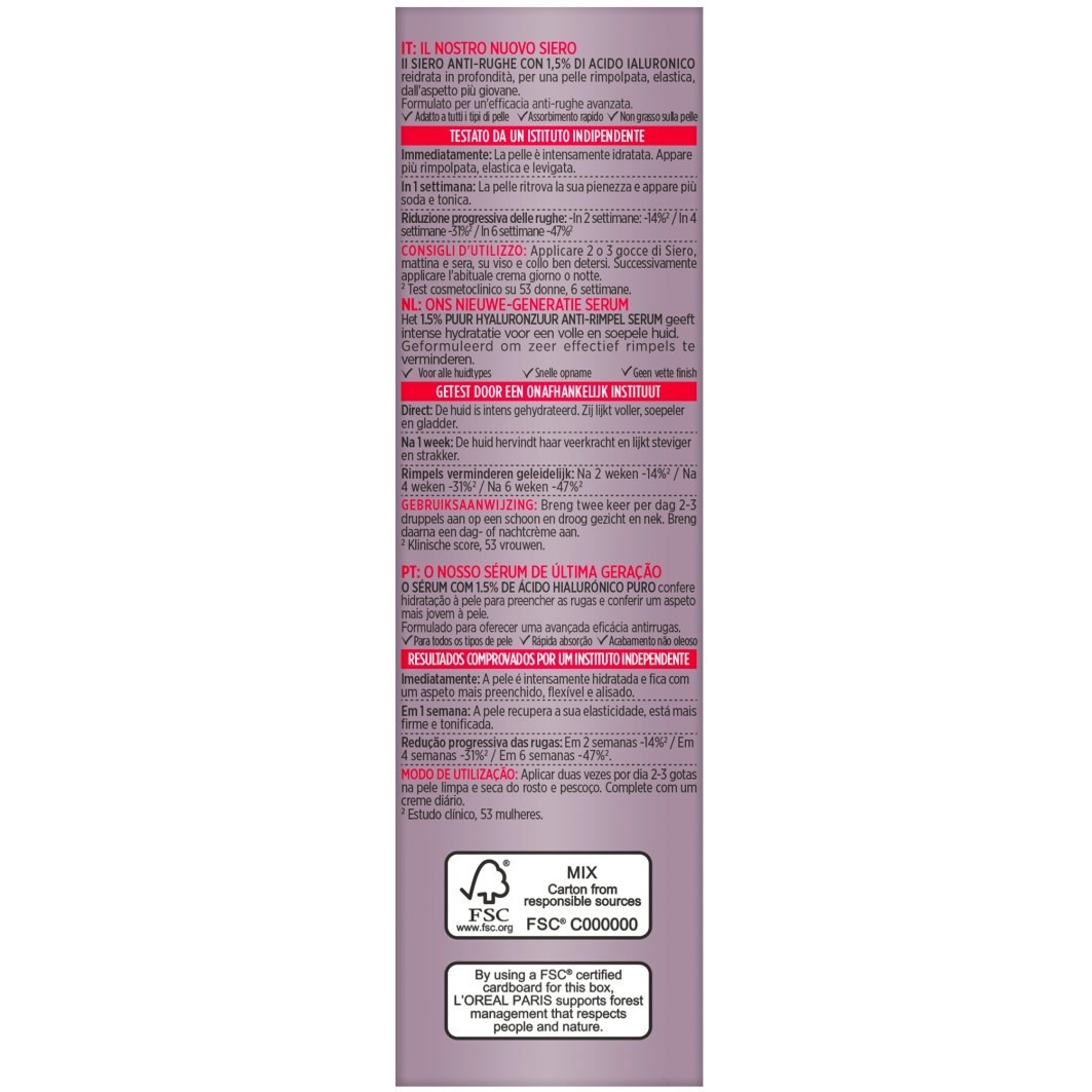 Сыворотка Loreal Paris — Для лица revitalift filler anti-falten serum , объем, 50 мл — фото 4