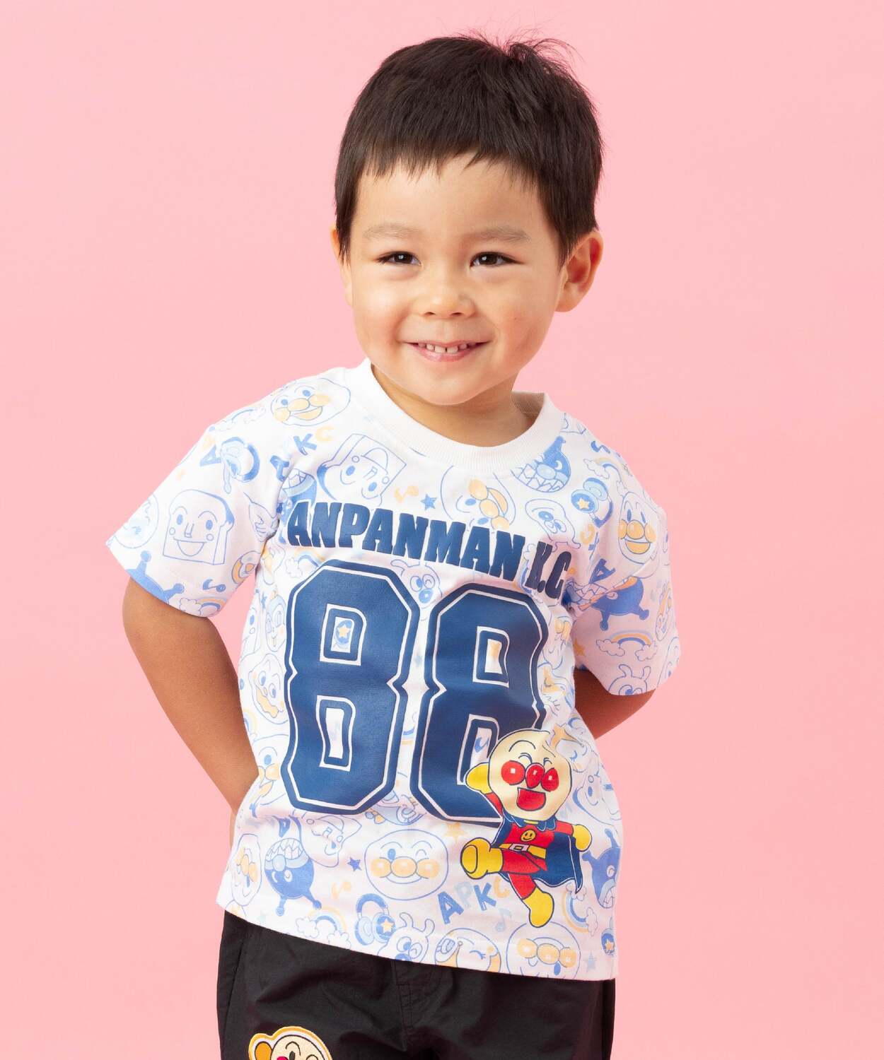 Детская коллекция ANPANMAN / (K) Футболка с коротким рукавом и цифрой по всей поверхности Anpanman Kids Collection, blue