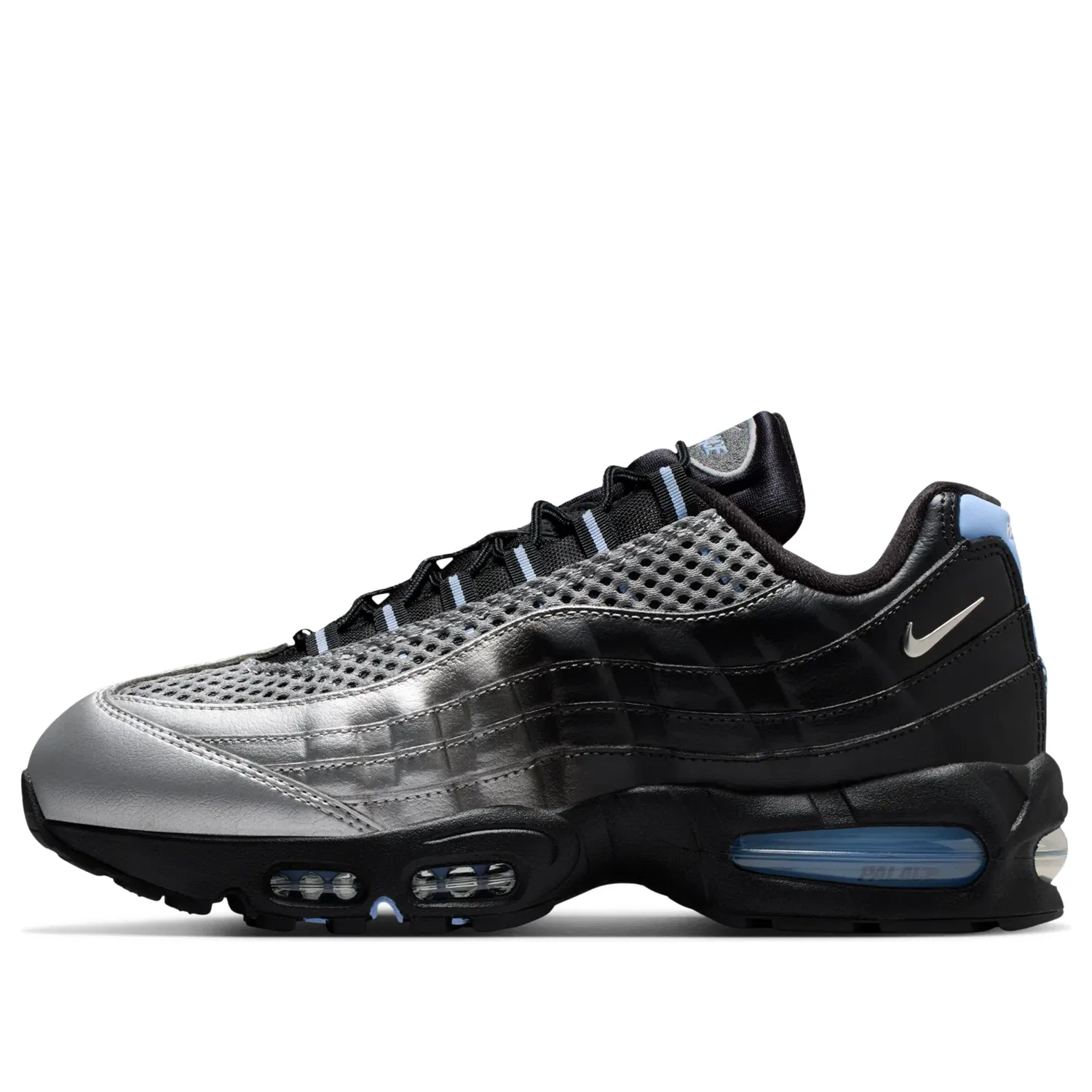 Кроссовки Nike x Palace Air Max 95 Big Bubble 'Metallic Silver Aluminum Black' IQ7708-095, серебро