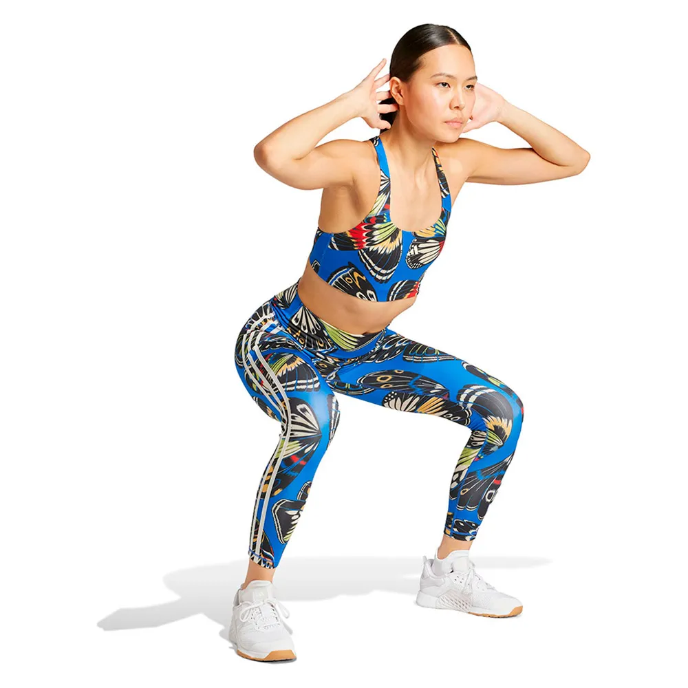 Спортивный бюстгальтер adidas X Farm Medium Impact Sports Bra, синий — фото 4