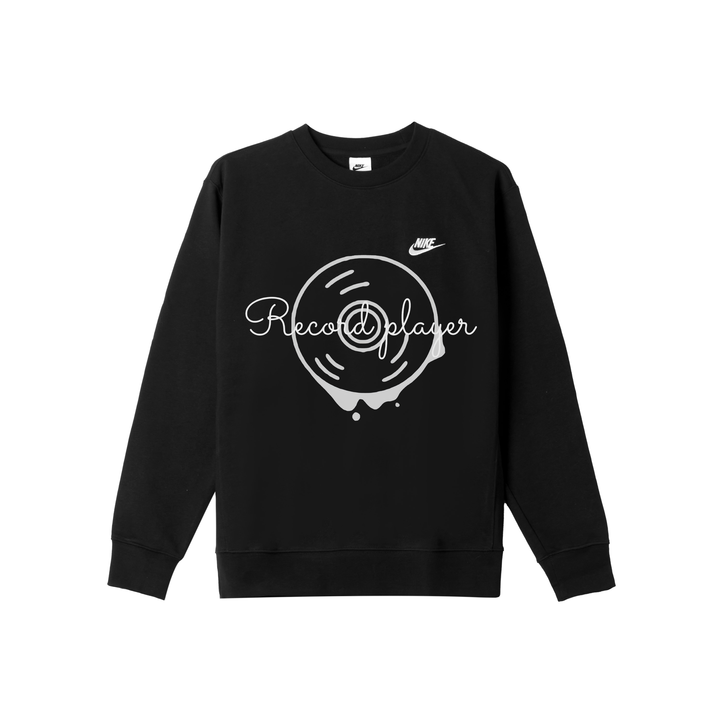 

Nike Свитшот мужской черный с круглым вырезом, умеренно свободный, обычный крой