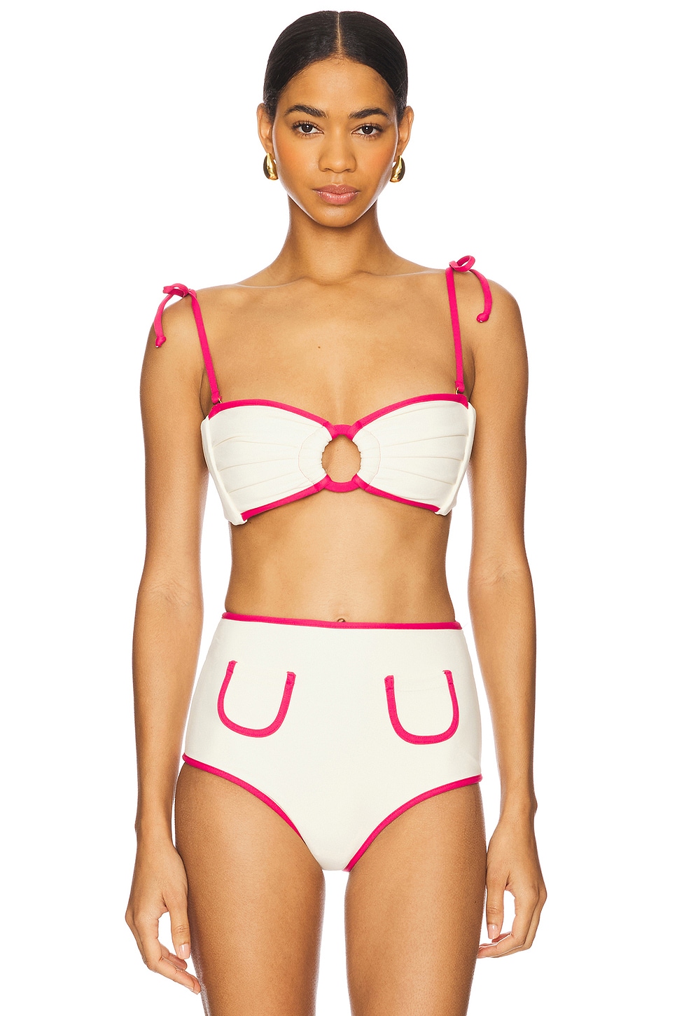 

Бандо-бикини с завязками Tori от Montce Swim, cream & raspberry
