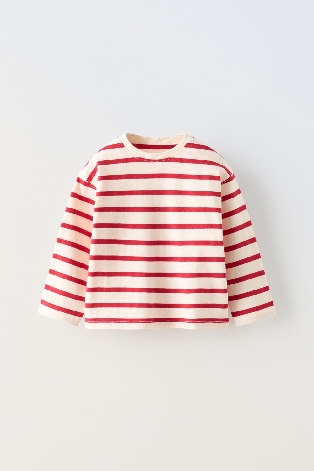 

Полосатая футболка ZARA, белый/красный