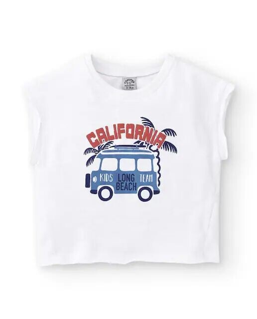 

Детская футболка с короткими рукавами California Car Charanga, белый