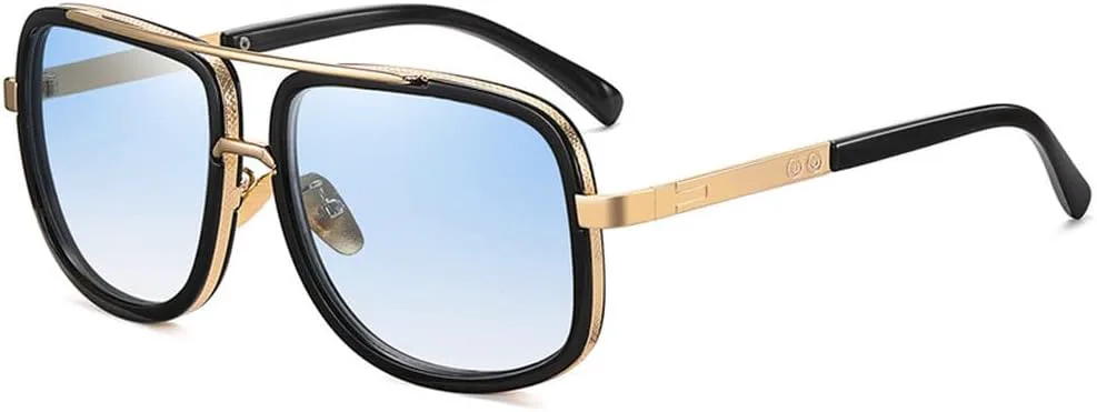 

Винтажные классические солнцезащитные очки в стиле стимпанк с двойным оправой для женщин и мужчин, качественные ретро-очки с зеркальными линзами generic, C4