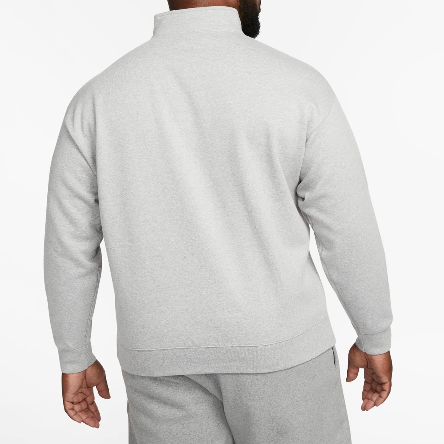 Мужская футболка Nike Solo Swoosh с молнией 1/4, Dark Grey Heather/White — фото 2