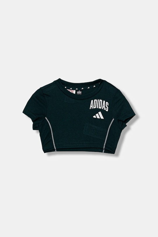 

Детская хлопковая футболка Adidas, зеленый
