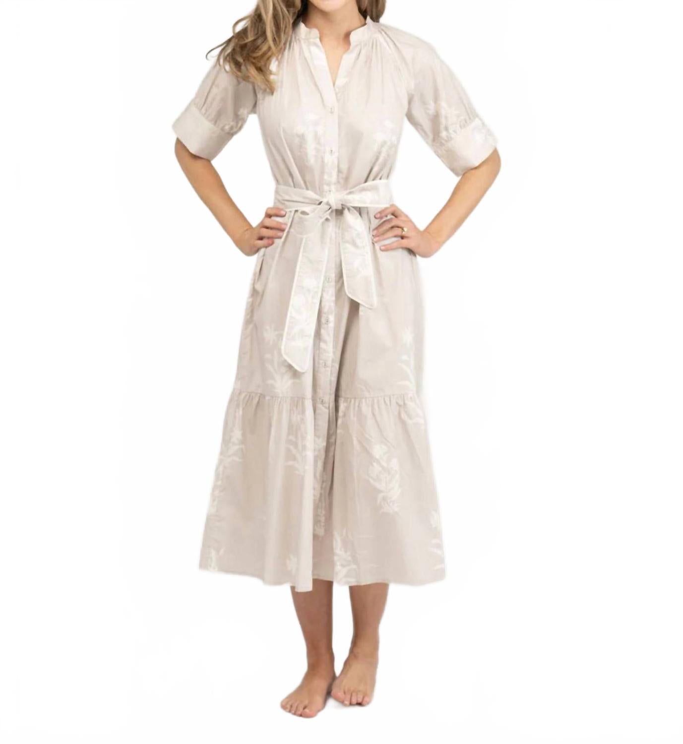 

Платье Jane бежевое с цветочным принтом Jaipur Beau & Ro