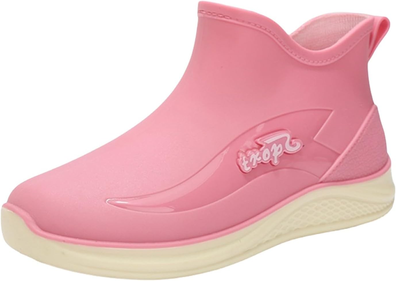 

Резиновые сапоги для мужчин и женщин, водонепроницаемые, противоскользящие, ботинки до щиколотки для активного отдыха, комфортная рабочая обувь для рыбалки, садоводства и прогулок на лодке Generic, розовый