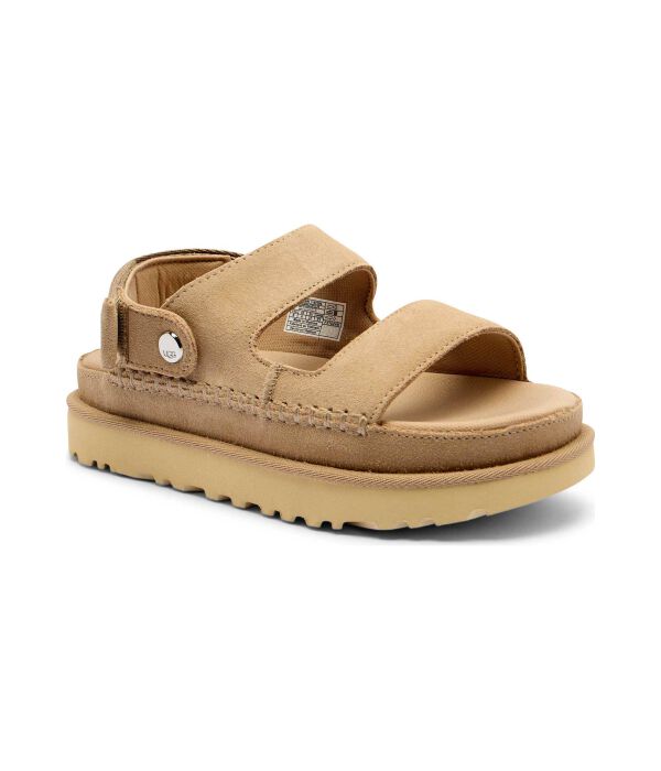 Кожаные сандалии с золотистыми скользящими подошвами Ugg, желтый