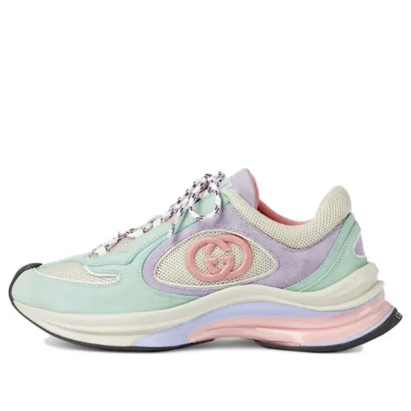 Кроссовки run sneaker 'turquoise suede' Gucci, бирюзовый