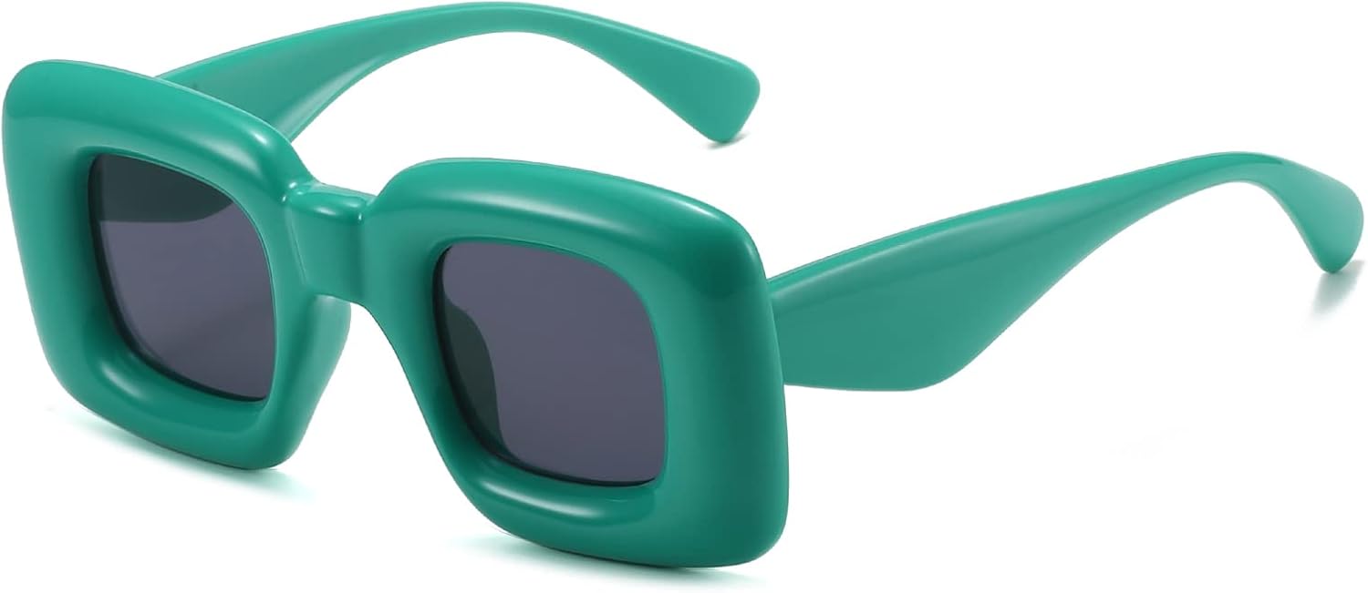 

Солнцезащитные очки Long Keeper Retro Square Candy Color в модном панк-стиле для женщин и мужчин, с толстой оправой, уникальные большие солнцезащитные очки UV400, Green