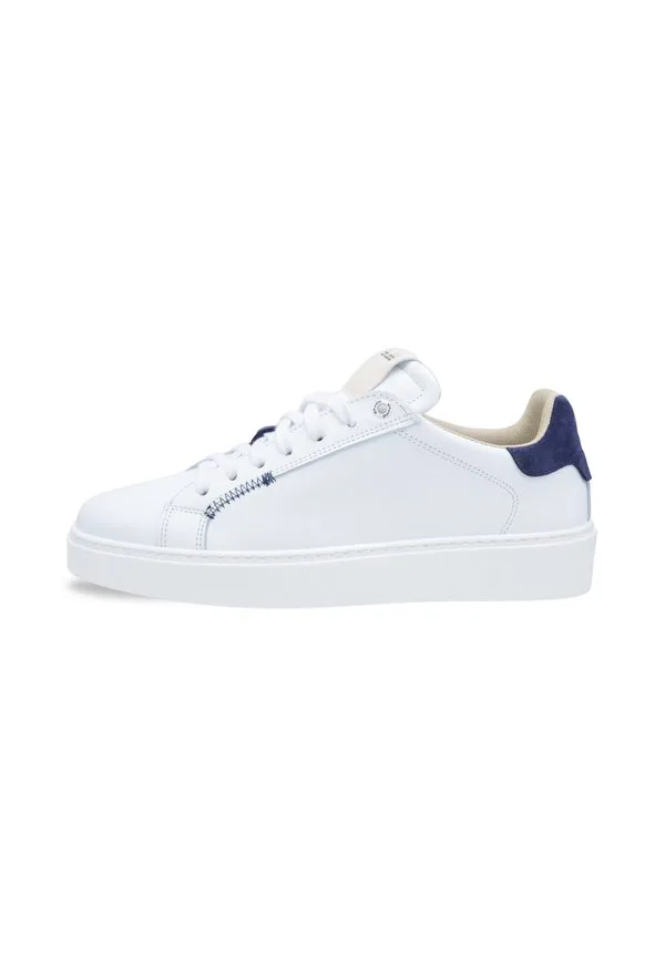 Детские кроссовки на шнуровке из кожи Drudd Italia, White/Blu — фото 2