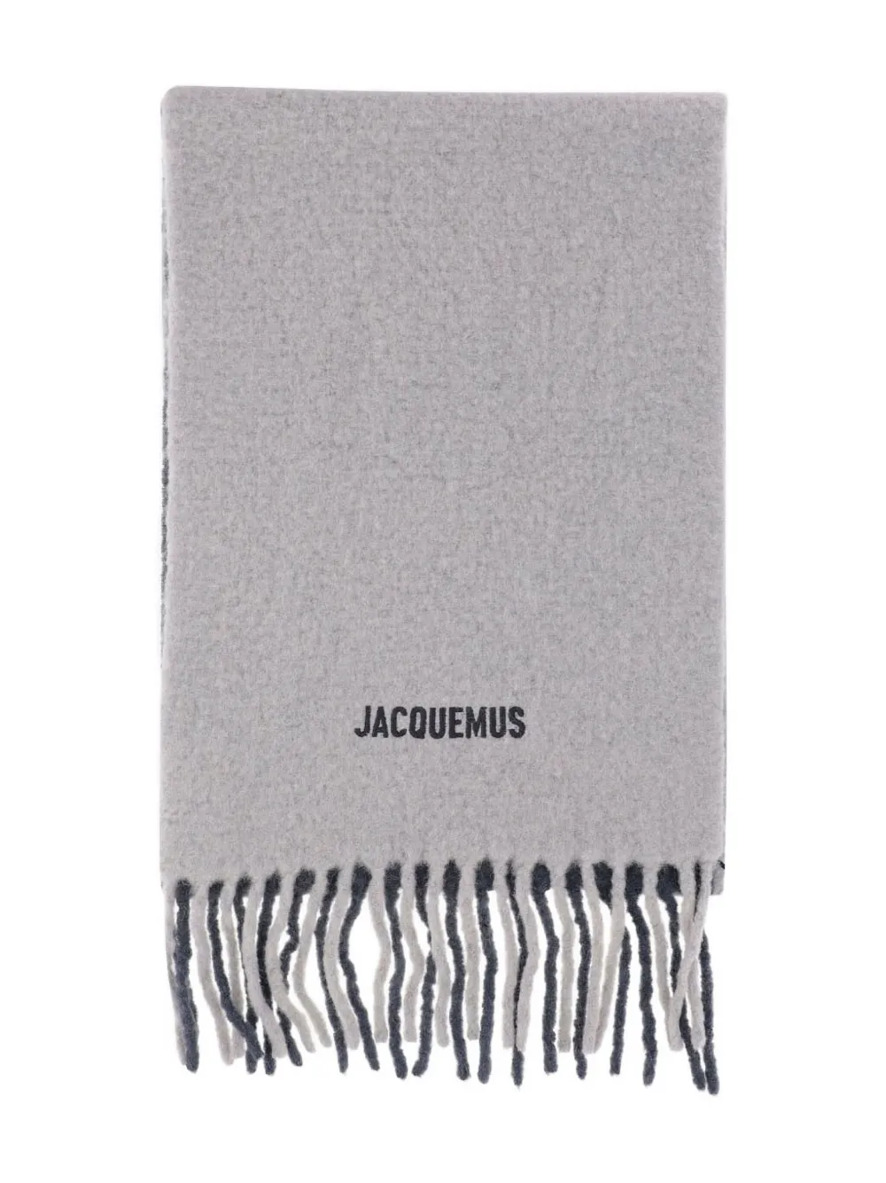 

Вышитый шарф из смеси альпаки JACQUEMUS, серый
