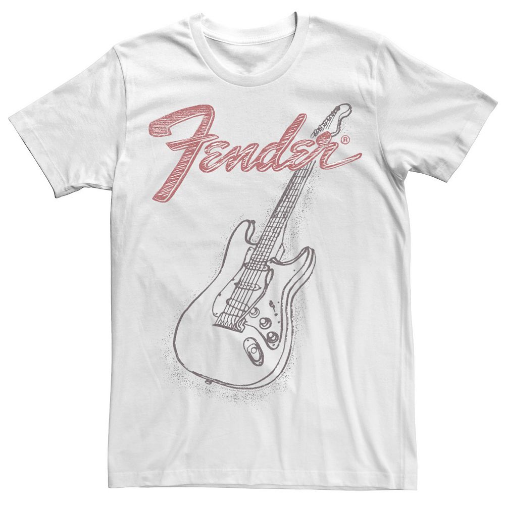 

Мужская футболка с логотипом Fender Guitar Sketch Licensed Character, белый