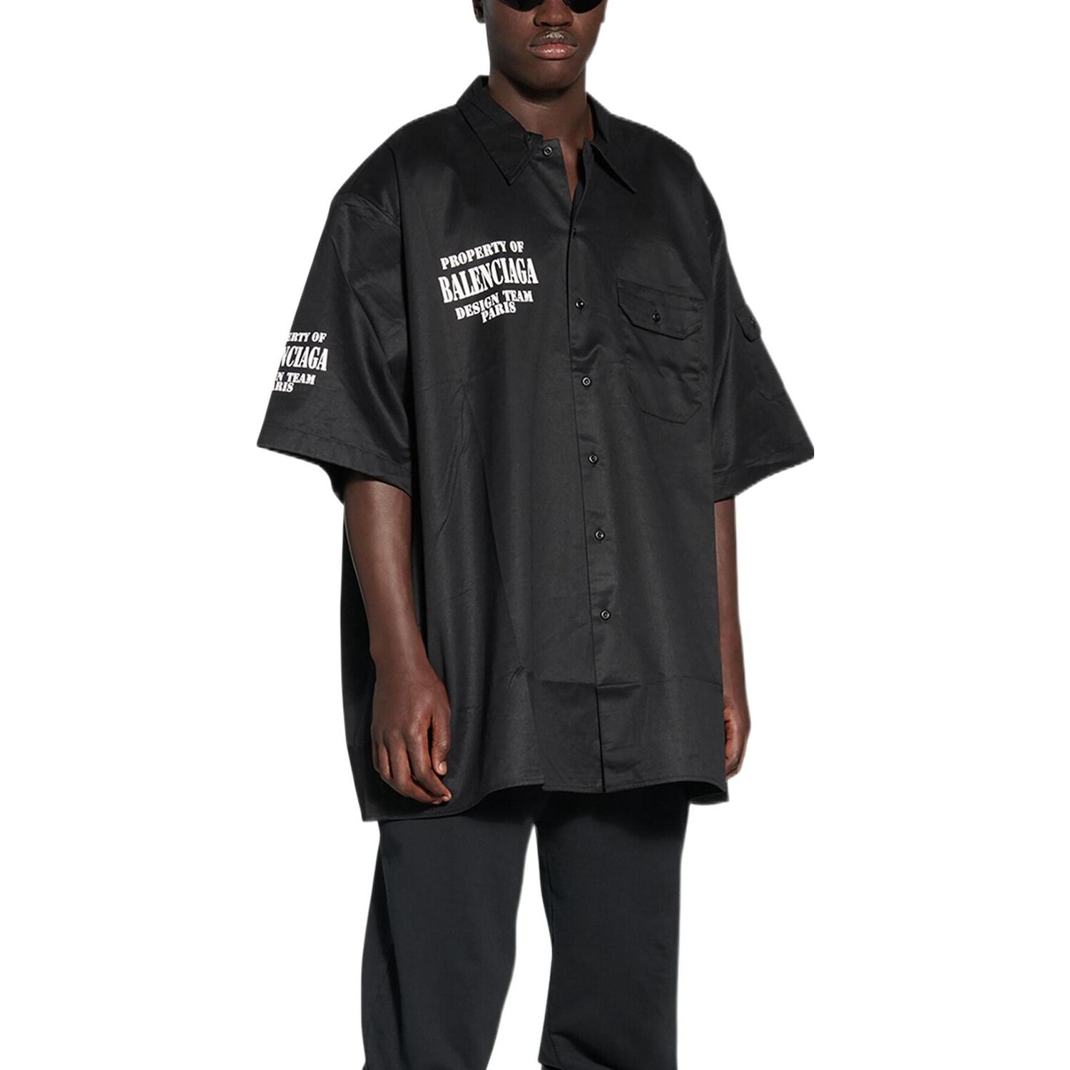 Рубашка Balenciaga Oversize Unifit, черный — фото 3