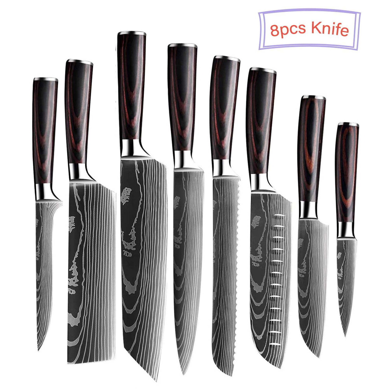 

Набор ножей Mdhand Laser Damascus, 8 штук