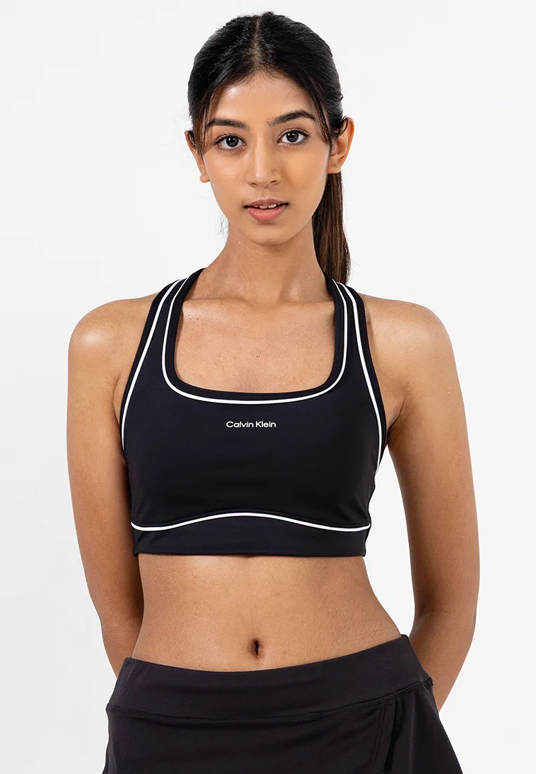 Спортивный бюстгальтер, средняя поддержка, Calvin Klein Sport, черный