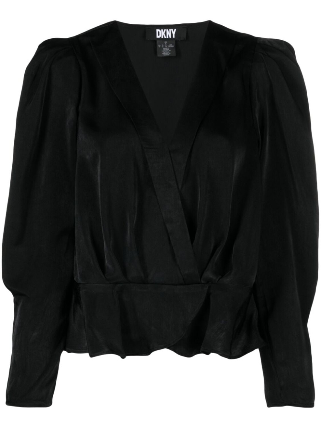 

DKNY атласная блузка со складками, черный