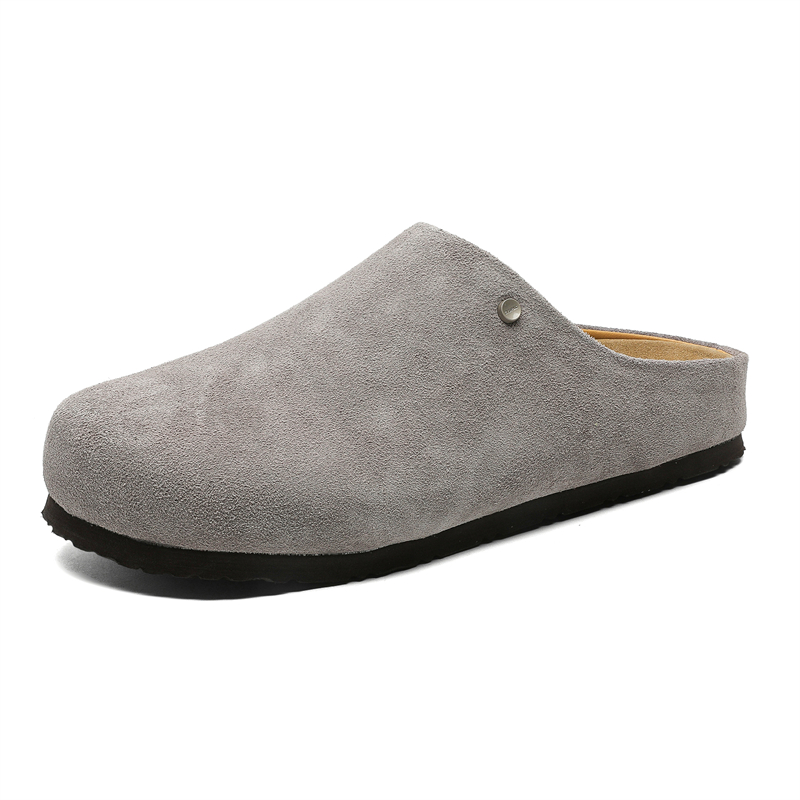 

V ZERO FIVE Резиновая подошва металлическая кожаная заплатка устойчивая к истиранию нескользящая закрытая домашняя обувь мужская серая, цвет Gray