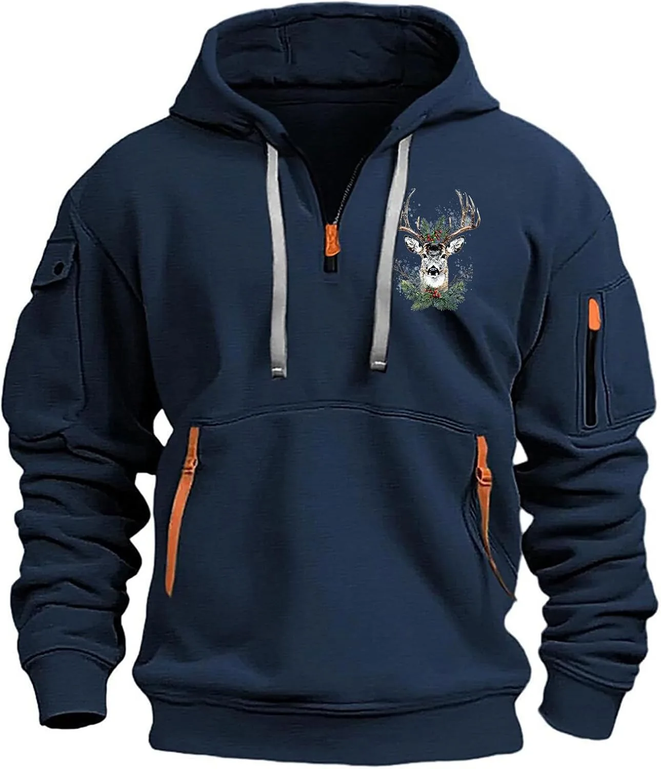 

Толстовка с капюшоном Long Sleeve Men's Color Pullover Fleece Cheyubny