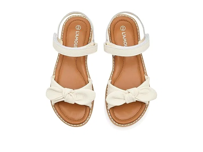 Сандалии с бантом Pamela L'Amour Shoes Kids, White — фото 3
