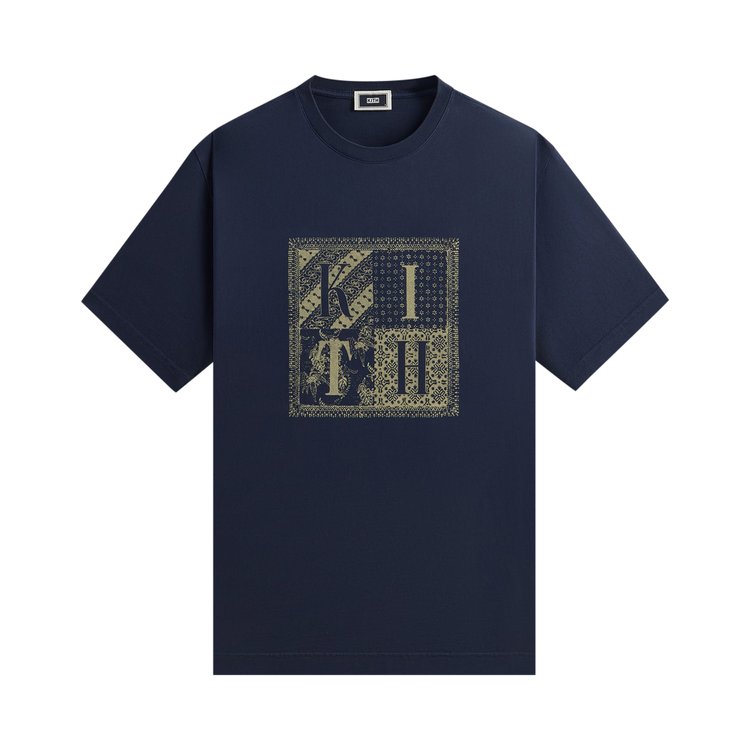 

Футболка Kith Batik Block Print Vintage Tee, синий