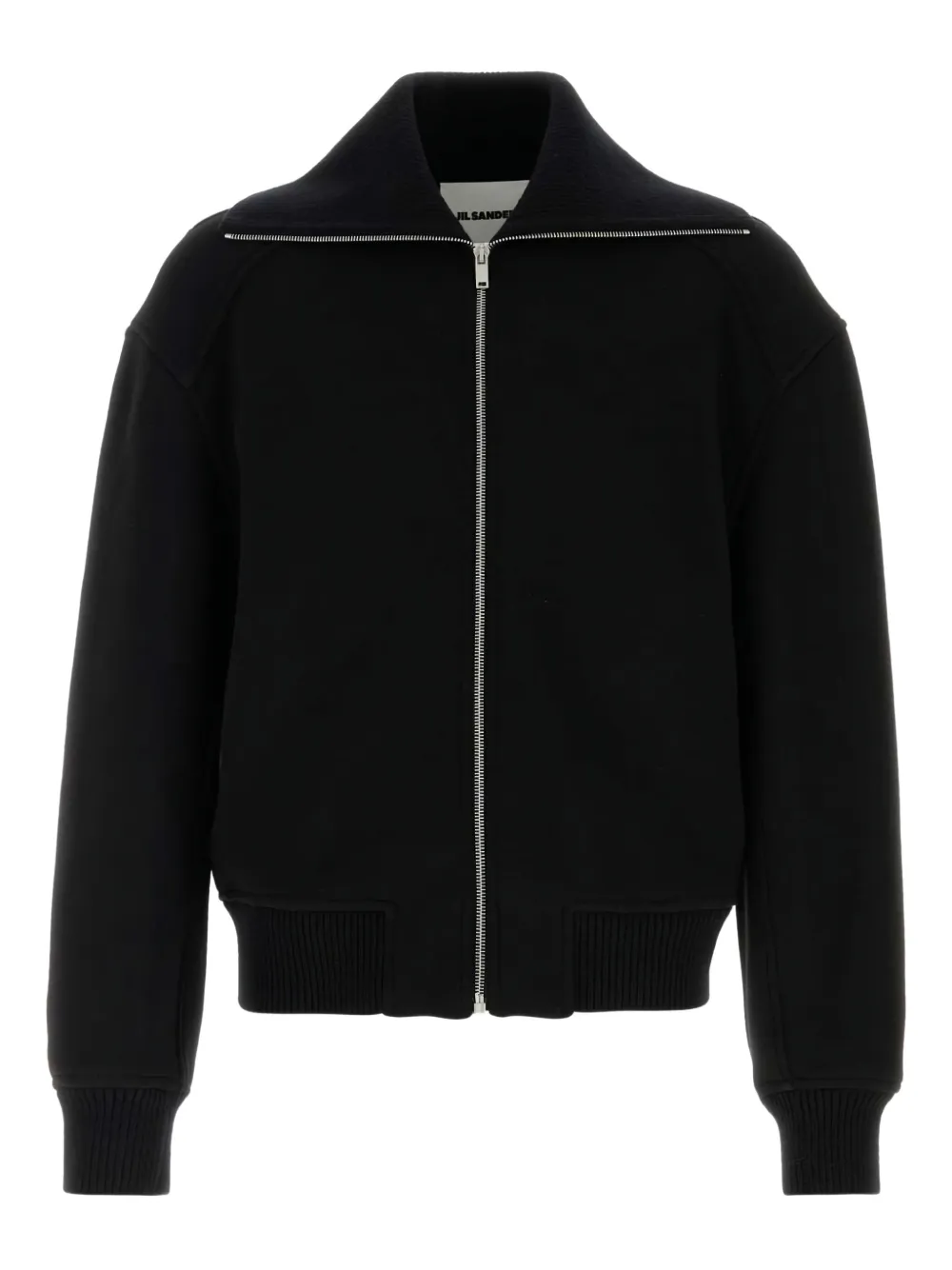 

Шерстяной бомбер на молнии JIL SANDER, черный