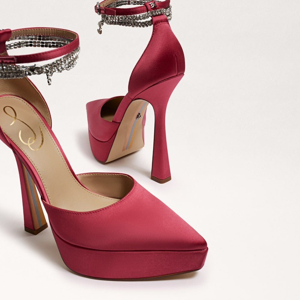Туфли-лодочки Sam Edelman Andie, женские, розовые, сатиновые, на платформе и каблуке, с декором, JOBB1386 — фото 2