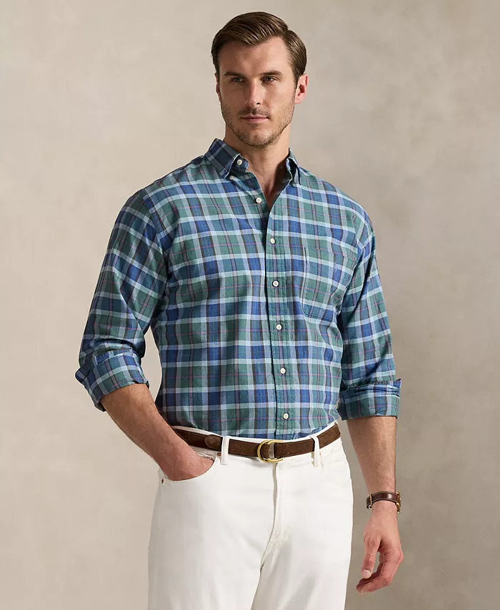 

Мужская рубашка Oxford в клетку Big & Tall Polo Ralph Lauren, зеленый