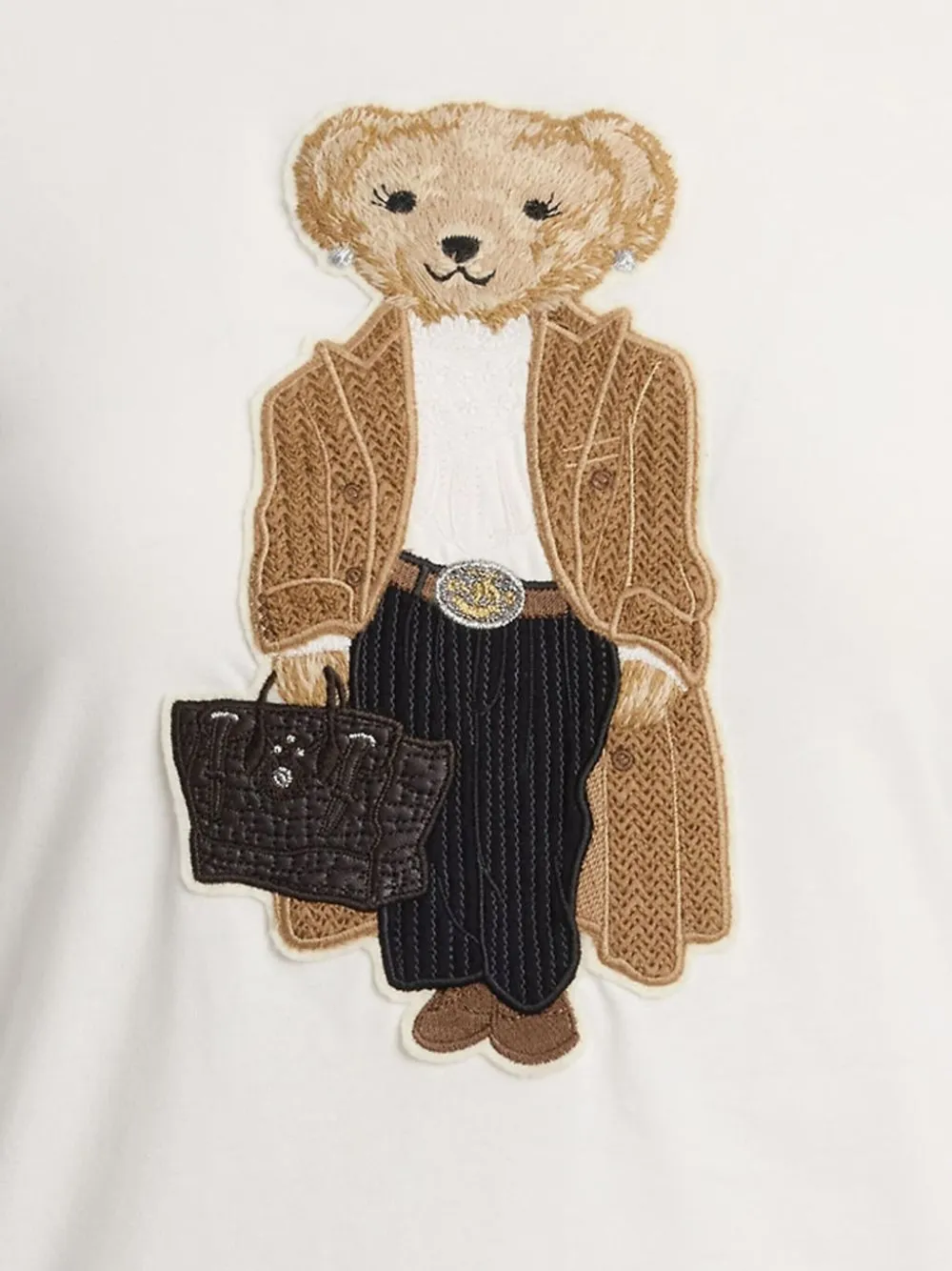 Футболка с вышивкой Polo Bear Polo Ralph Lauren, белый — фото 4