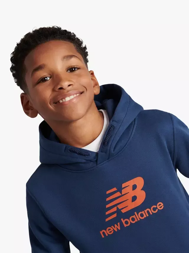 Детский хлопковый комплект: толстовка и спортивные штаны, темно-синий (Nb) New Balance — фото 4