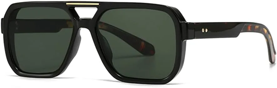 

Солнцезащитные очки для мужчин, зеленые ретро-солнцезащитные очки для женщин, женские, с защитой от УФ-излучения (UV400) и мужские VFDHN, Black Leopard Green