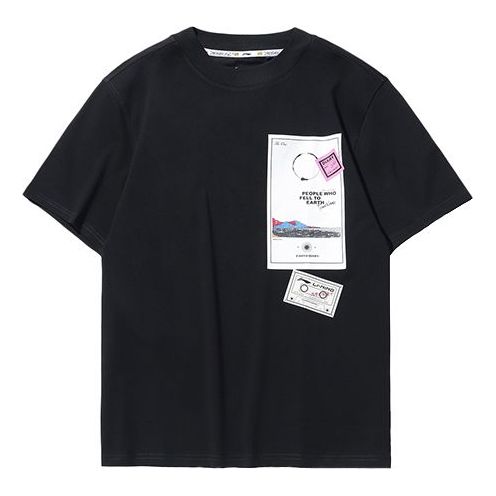

Футболка Li-Ning CF Earth Loose Short Sleeve Tee 'Black White', черный