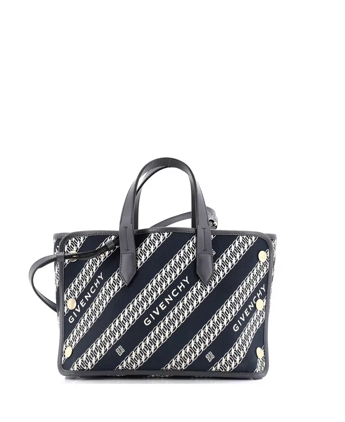 

Мини-сумка Bond Shopper с логотипом, жаккардовая канва Pre-Owned Givenchy, синий
