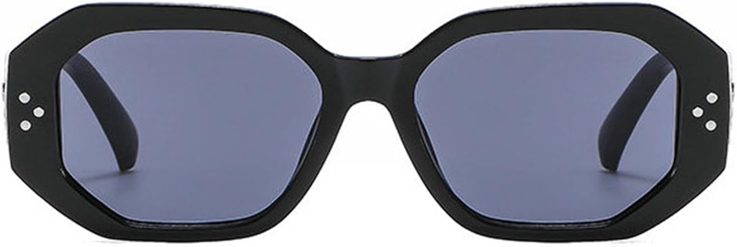 

Солнцезащитные очки Helena Retro Oval UV400 для мужчин, черные с коричневыми вставками, многоугольные, женские солнцезащитные очки для мужчин, шестиугольные, летние очки 90-х UV400, C1