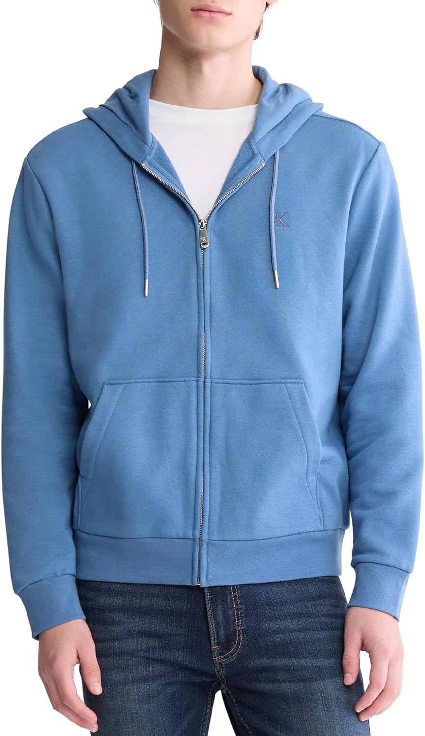 

Мужская флисовая толстовка с капюшоном Calvin Klein с архивным логотипом и свободным кроем на молнии, Blue Horizon, Синий, Мужская флисовая толстовка с капюшоном Calvin Klein с архивным логотипом и свободным кроем на молнии, Blue Horizon