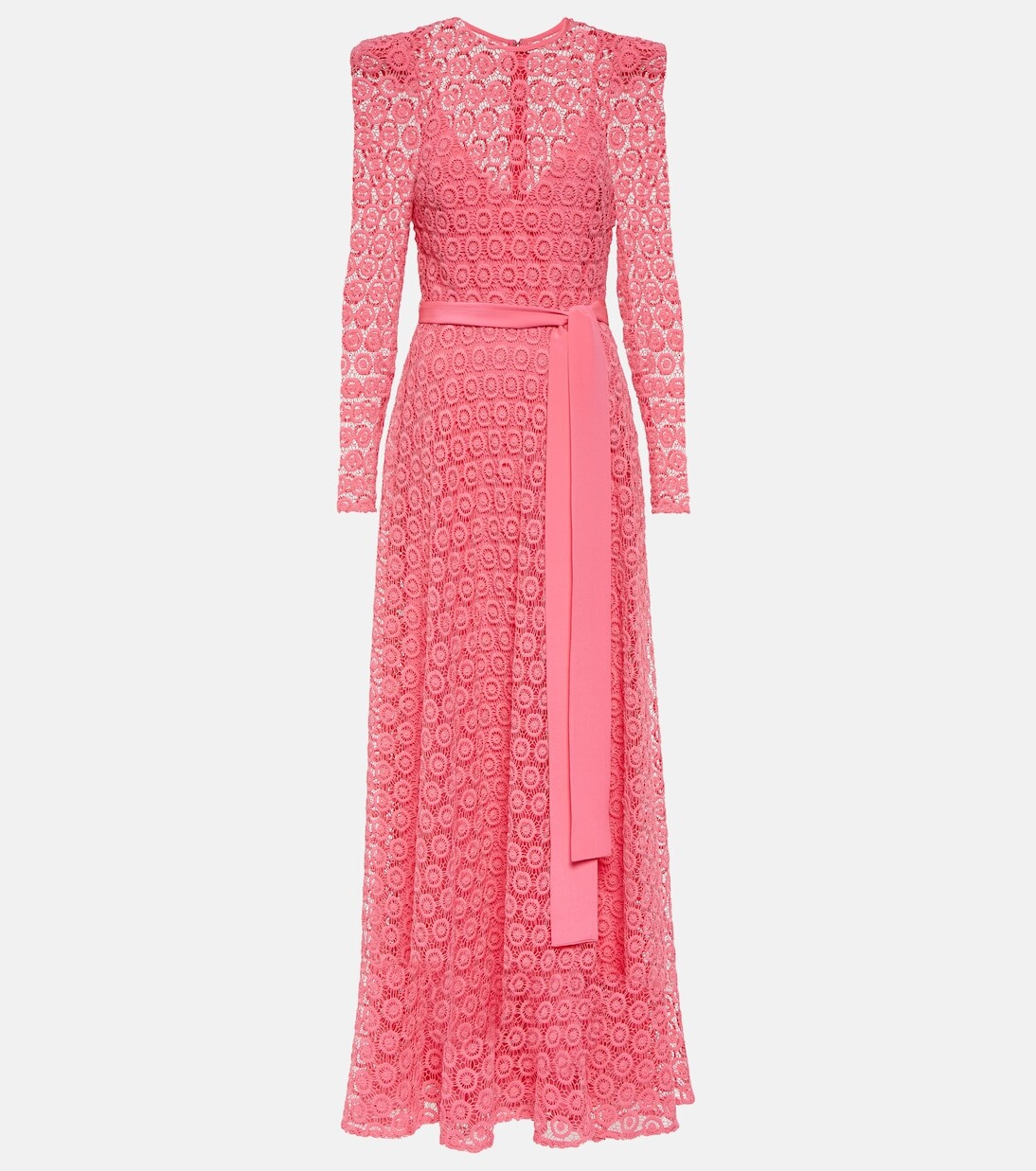 

Платье макси из смесового хлопка с вышивкой Elie Saab, розовый