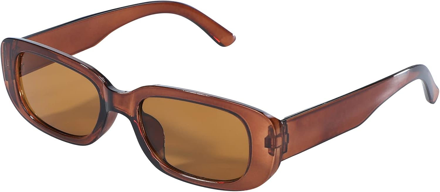 

Ретро-солнцезащитные очки прямоугольной формы для женщин и мужчин, модные винтажные солнцезащитные очки 90-х годов, защита UV400, квадратная оправа, Y2K American Trends, Brown