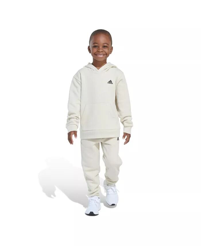 

Флисовый свитер с минималистичным логотипом для мальчиков младшего возраста, комплект из 2 предметов adidas, коричневый/бежевый