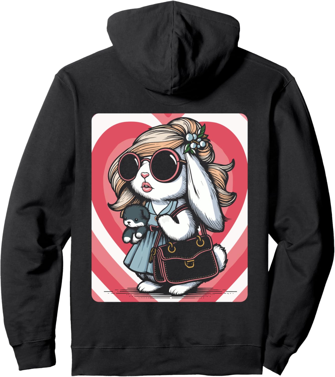 

Худи «Шопинг Банни Модница Кролик» Fashion Bunnies Couture Shopping Style Hare, черный