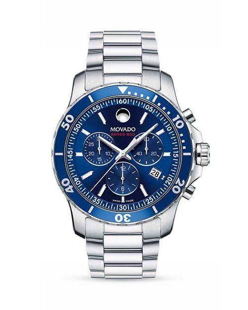 

Хронограф серии 800, 42 мм Movado, цвет Silver