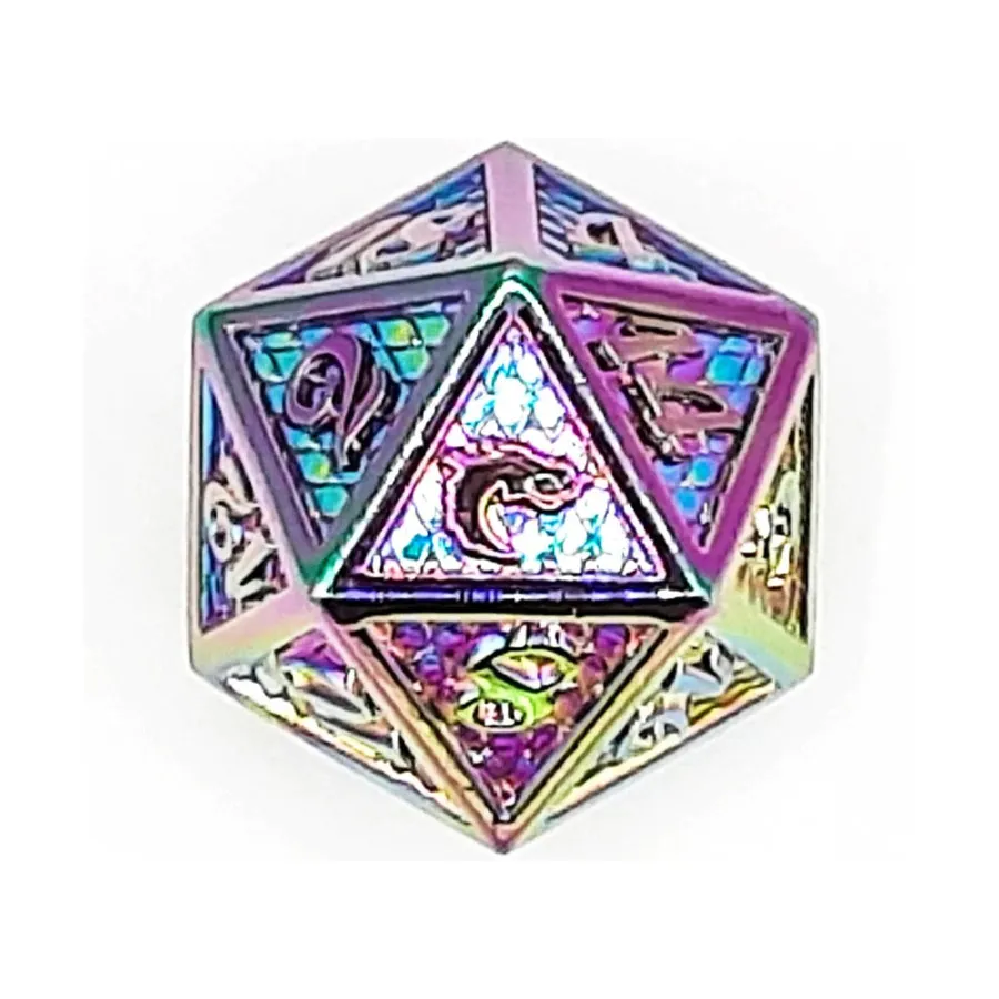

d20 Чешуя Дракона - Спектральный, Metal Dice - Dragon Scale