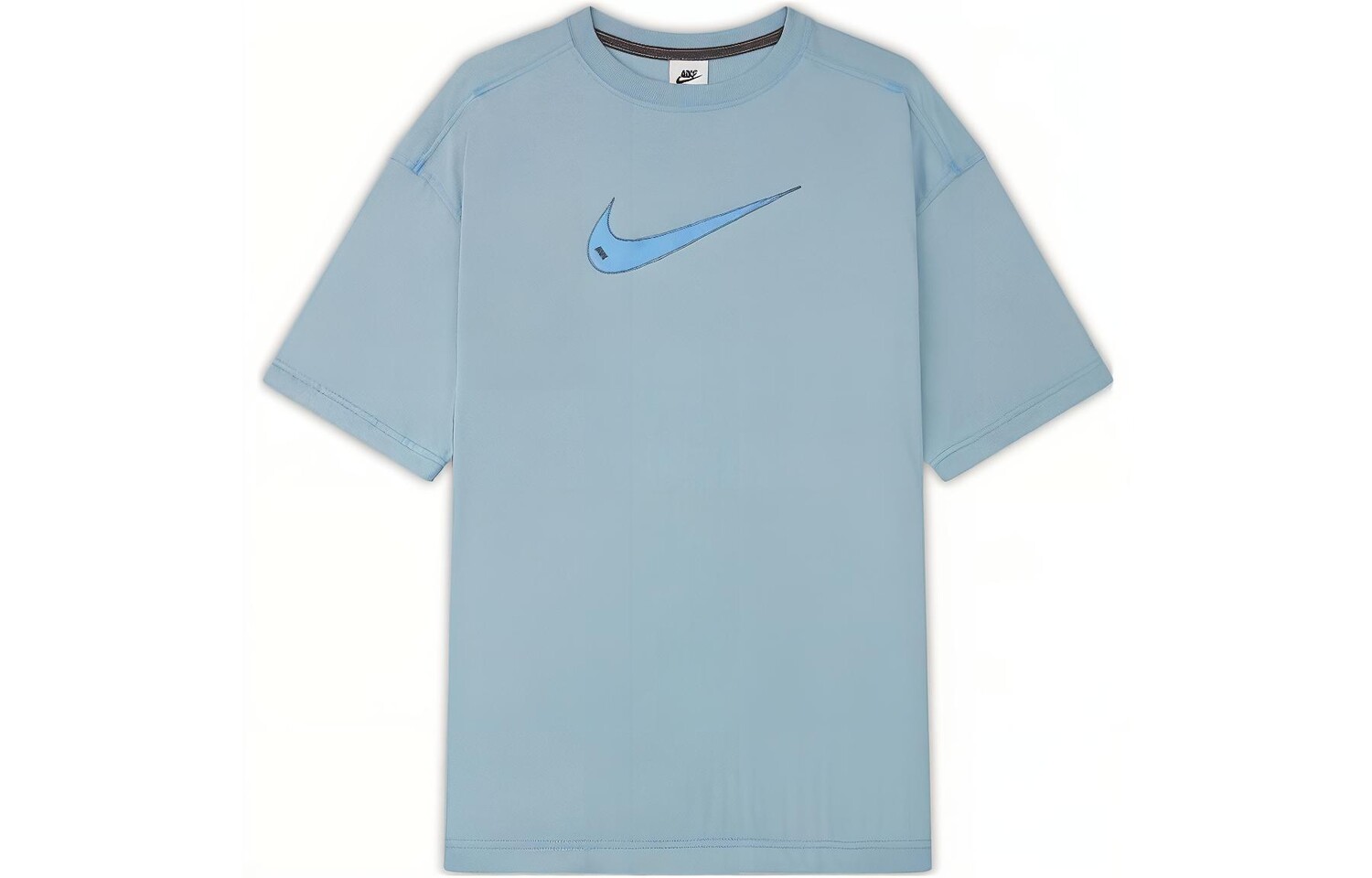 

Спортивная женская футболка с короткими рукавами Swoosh «University Blue» Nike