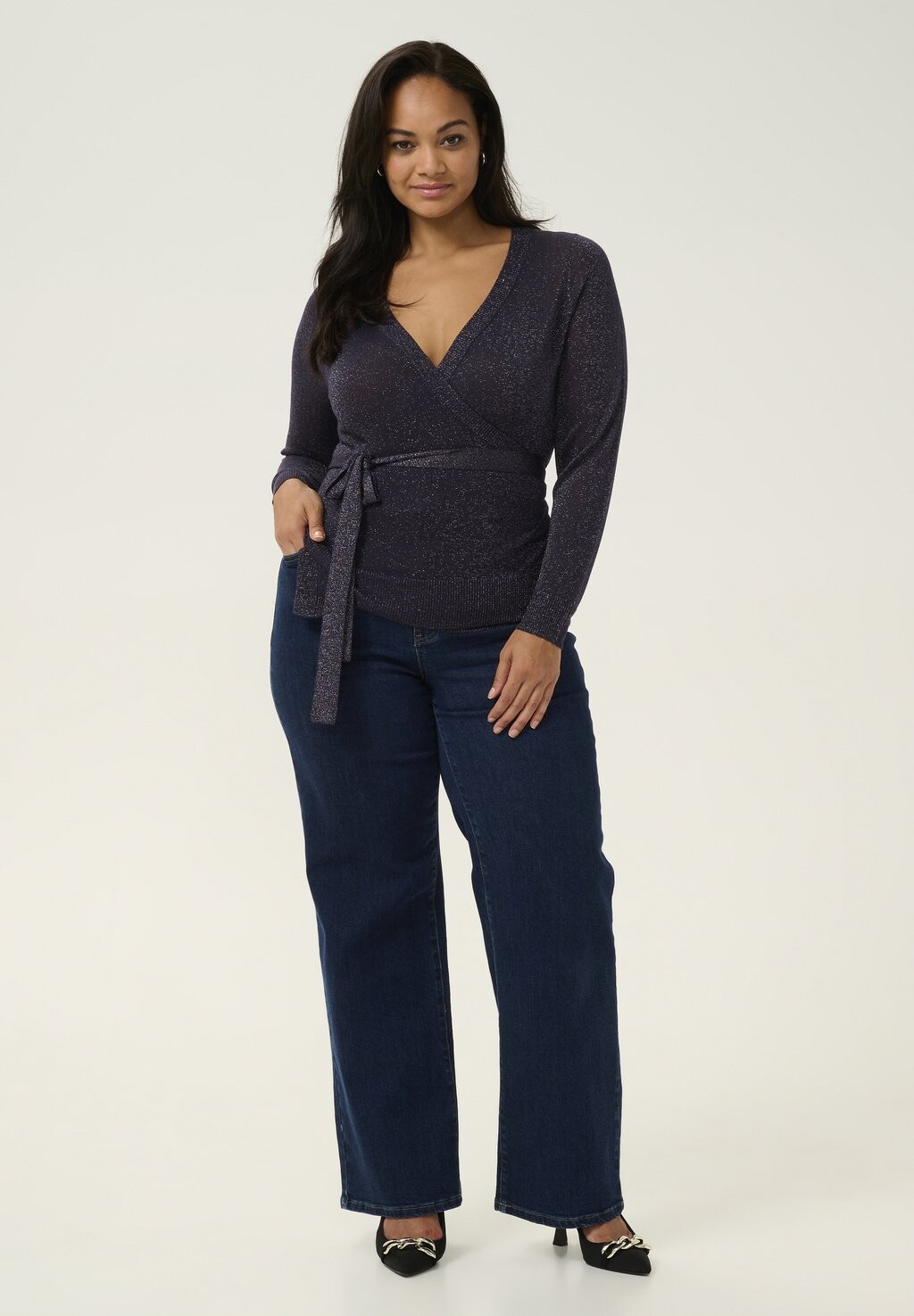 

Кардиган ANKRE WRAP Kaffe Curve, фиолетовый