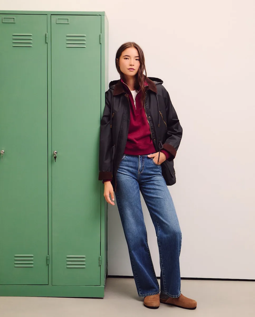 

Длинное женское вощеное пальто Green Coast, антрацитовый