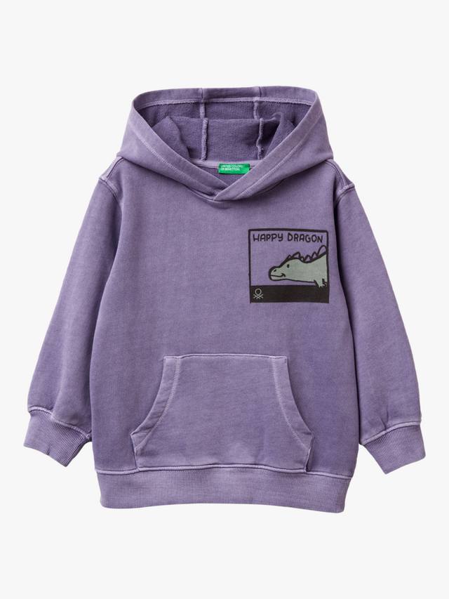 

Детский хлопковый худи Happy Dragon Benetton, Violet
